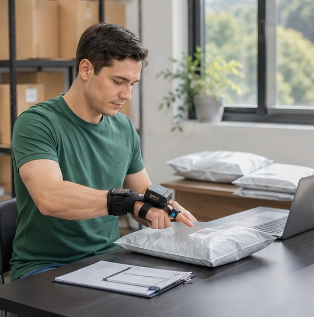 Wearable Bluetooth Barcode Scanner – Wireless Finger Glove Scanner for 1D QR Codes, Warehouses and Inventory Management