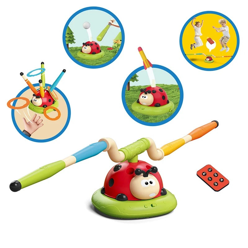 Musical Jump Toss Toy - 3-in-1 Interactive Outdoor Sports Game with Skipping Rope Features and Educational Play Benefits
