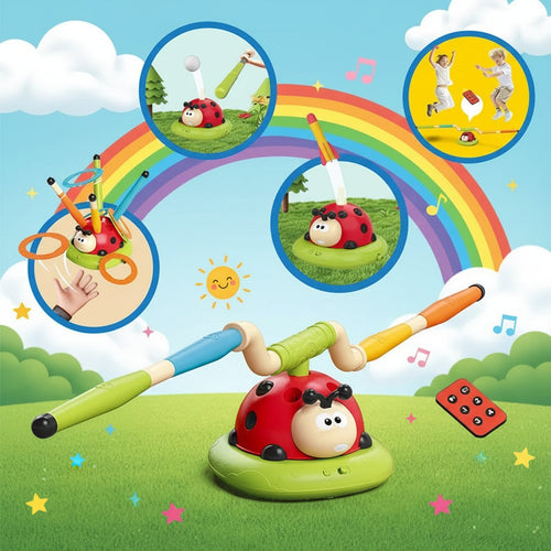 Musical Jump Toss Toy - 3-in-1 Interactive Outdoor Sports Game with Skipping Rope Features and Educational Play Benefits