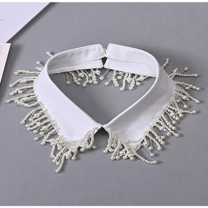 Removable Pearl Fake Collar - Elegant Detachable Shirt Collar Accessory for Fashion Layering and Style Enhancement