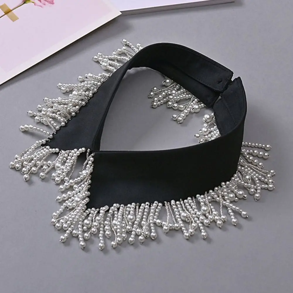 Removable Pearl Fake Collar - Elegant Detachable Shirt Collar Accessory for Fashion Layering and Style Enhancement