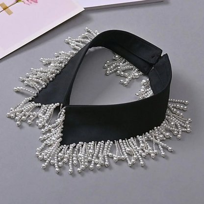 Removable Pearl Fake Collar - Elegant Detachable Shirt Collar Accessory for Fashion Layering and Style Enhancement