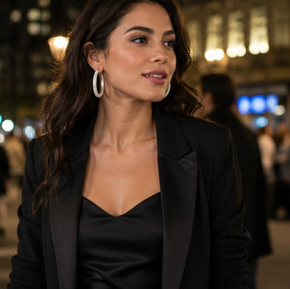Luxury Circle Hoop Earrings - Sparkling Statement Jewelry with Fashion Forward Design for Elegant Parties and Special Occasions