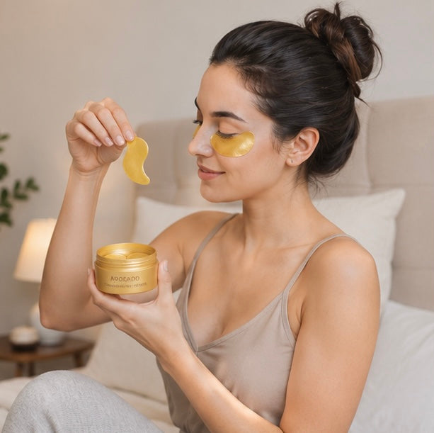 Avocado Collagen Eye Patches - Moisturizing Under Eye Masks for Dark Circles, Puffiness Reduction and Firming Skin Care