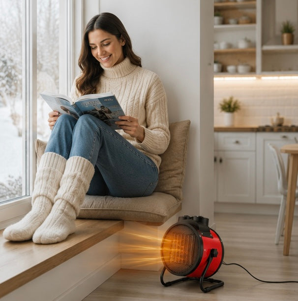Portable Space Heater with Fan - 2000W Adjustable Electric Heater for Bedrooms, Offices and Indoor Winter Heating