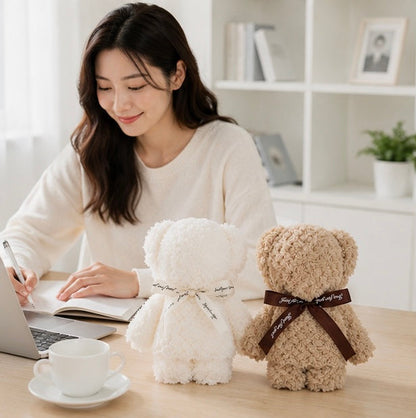 Cute Bear Plush Towel Set - Soft Cartoon Souvenir Gift Towels for Weddings, Birthdays, Party Favors and Kids Gifts