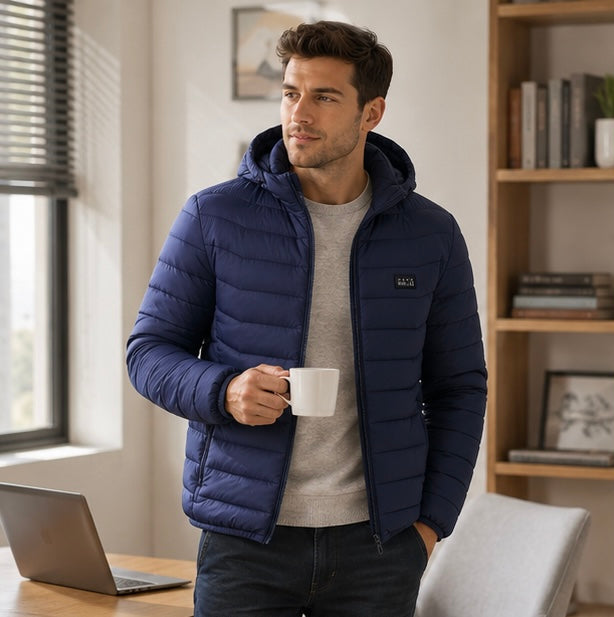 Men's USB Heated Jacket - Winter Thermal Coat with Electric Heating Technology for Outdoor Activities and Travel
