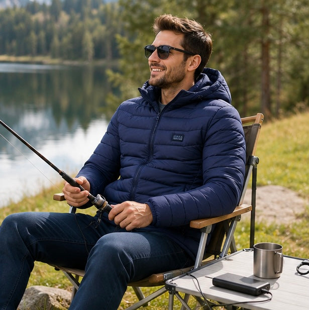 Men's USB Heated Jacket - Winter Thermal Coat with Electric Heating Technology for Outdoor Activities and Travel