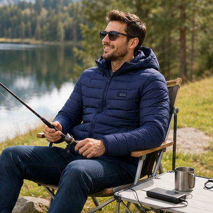 Men's USB Heated Jacket - Winter Thermal Coat with Electric Heating Technology for Outdoor Activities and Travel