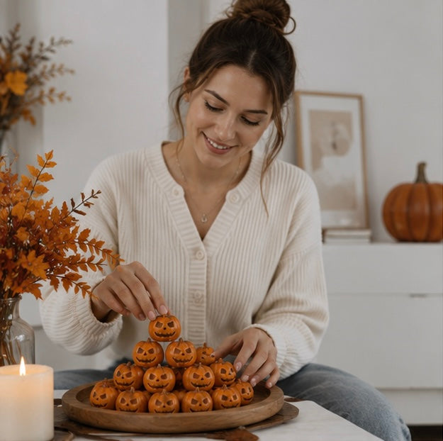 Mini Resin Pumpkin Decorations - Halloween Craft Accessories for DIY Projects, Home Decor and Party Displays