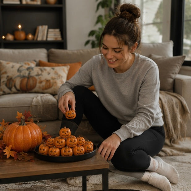 Mini Resin Pumpkin Decorations - Halloween Craft Accessories for DIY Projects, Home Decor and Party Displays