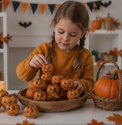 Mini Resin Pumpkin Decorations - Halloween Craft Accessories for DIY Projects, Home Decor and Party Displays
