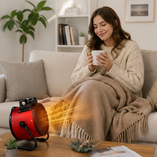 Portable Space Heater with Fan - 2000W Adjustable Electric Heater for Bedrooms, Offices and Indoor Winter Heating