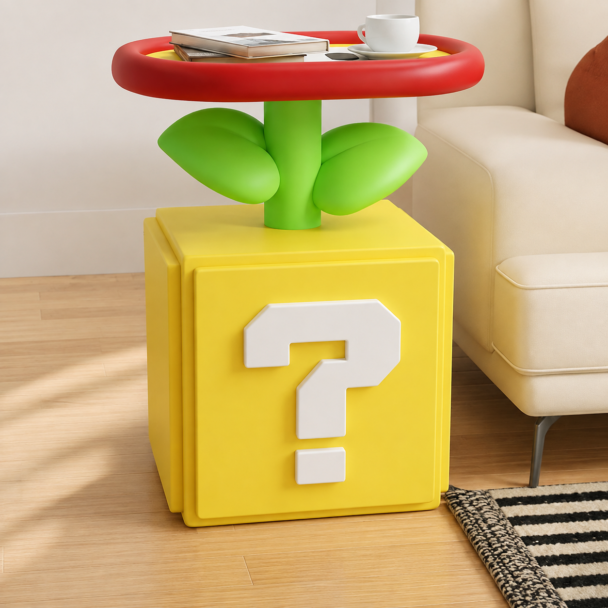 Cartoon Bedside Storage Table – Creative Kids Side Table with Storage Shelf for Bedroom, Living Room, Sofa, Coffee Corner and Home Organization
