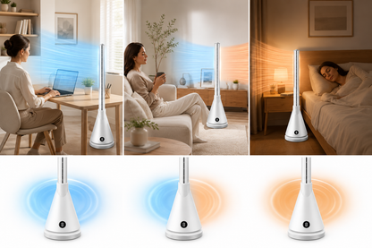 Smart Bladeless Tower Fan – WiFi Air Circulation Cooling Fan with Quiet Operation, Smart App Control for Bedroom, Living Room and Office
