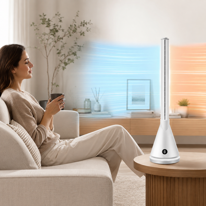 Smart Bladeless Tower Fan – WiFi Air Circulation Cooling Fan with Quiet Operation, Smart App Control for Bedroom, Living Room and Office