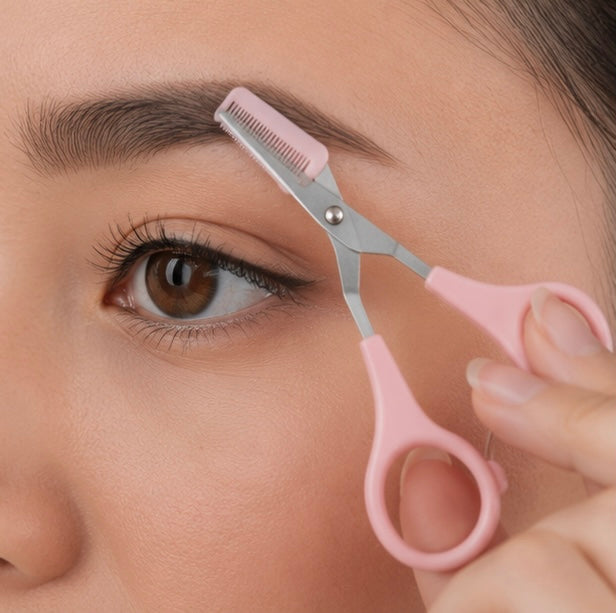 Eyebrow Trimming Scissors with Comb - Stainless Steel Precision Grooming Tool for Shaping, Styling and Perfect Brows