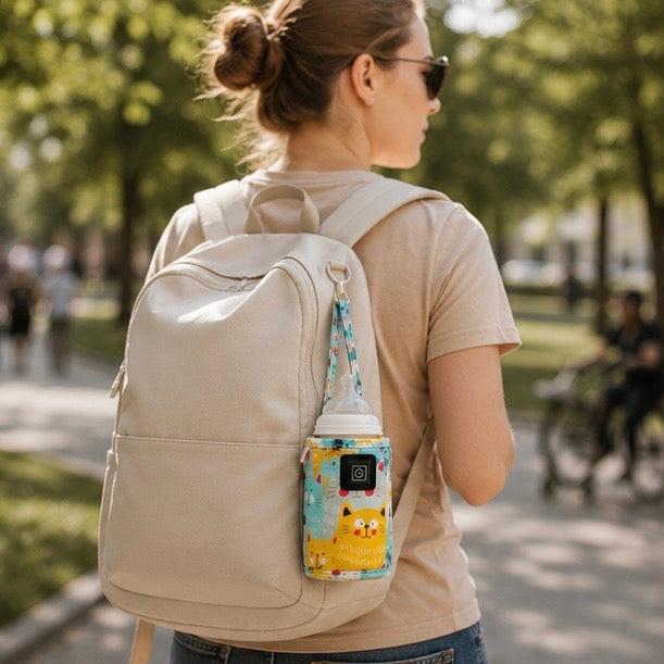 USB Baby Bottle Warmer - Portable Travel Nursing Bottle Heater with Insulated Bag for Strollers, Outdoor Feeding and Winter Use