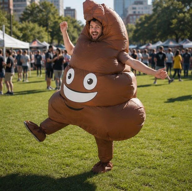 Inflatable Poop Costume - Funny Novelty Party Outfit for Pranks, Halloween Events and Entertaining Cosplay Fun