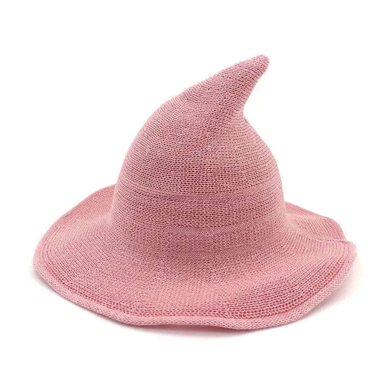 Vintage Witch Hat Costume - Wool Knit Halloween Cosplay Hat for Masquerades, Parties and Festive Seasonal Styling