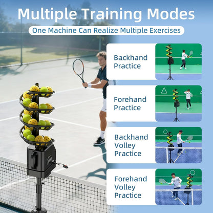 Automatic Tennis Ball Machine – Remote-Control Ball Feeder with Catch Net for Solo Tennis Practice, Adjustable Training Sessions and Skill Development