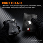 Slim AirTag Wallet for Men RFID Blocking Carbon Fiber Bifold