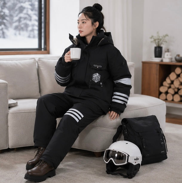 Graphene Lined Winter Suit - Windproof Thermal Motorcycle and Ski Outfit for Extreme Cold Weather Protection