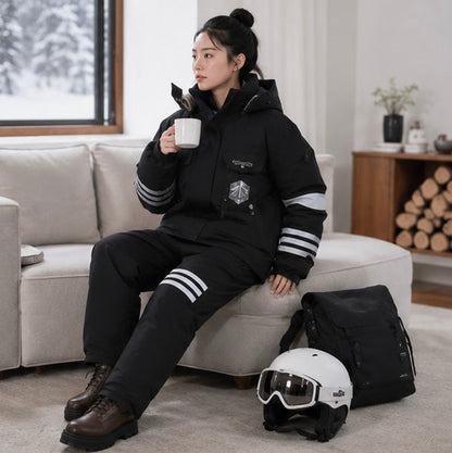 Graphene Lined Winter Suit - Windproof Thermal Motorcycle and Ski Outfit for Extreme Cold Weather Protection