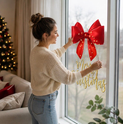 Christmas Window Cling Stickers – Snowflake Glass Decals for Storefronts, Doors and Holiday Home Decor