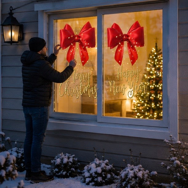 Christmas Window Cling Stickers – Snowflake Glass Decals for Storefronts, Doors and Holiday Home Decor