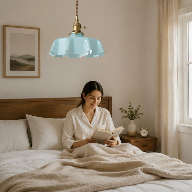 Nordic Glass Pendant Light – Minimalist Flower Ceiling Lamp for Cafes, Restaurants, Kitchens and Modern Home Decor