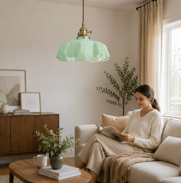Nordic Glass Pendant Light – Minimalist Flower Ceiling Lamp for Cafes, Restaurants, Kitchens and Modern Home Decor