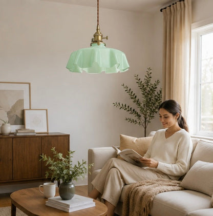 Nordic Glass Pendant Light – Minimalist Flower Ceiling Lamp for Cafes, Restaurants, Kitchens and Modern Home Decor