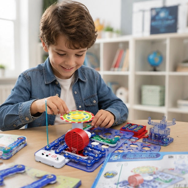 Electronic STEM Building Blocks Kit - Educational Circuit Experiment Toy for Kids Science Learning, Creativity and Exploration Activities