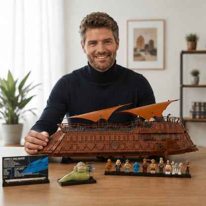 Jabba Sail Barge Building Block Set - Classic Sailboat Construction Model for Collectors and Display Enthusiasts