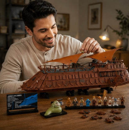 Jabba Sail Barge Building Block Set - Classic Sailboat Construction Model for Collectors and Display Enthusiasts