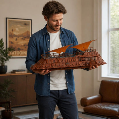 Jabba Sail Barge Building Block Set - Classic Sailboat Construction Model for Collectors and Display Enthusiasts