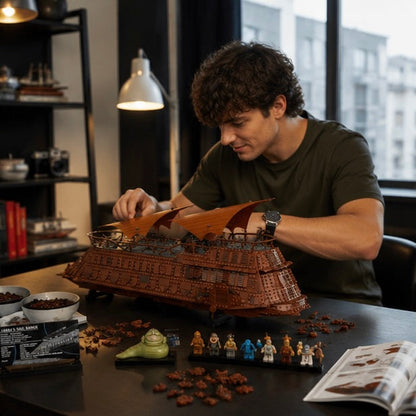 Jabba Sail Barge Building Block Set - Classic Sailboat Construction Model for Collectors and Display Enthusiasts