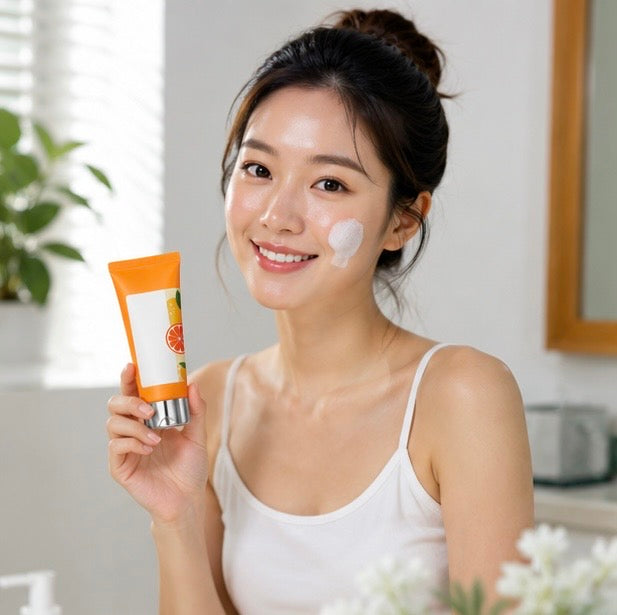 Vitamin C Facial Cleanser - Deep Cleansing Face Wash Foam for Moisturizing, Brightening and Blackhead Removal Skin Care