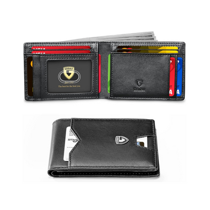 Rfid Blocking Leather & Carbon Fiber Credit Card Holder