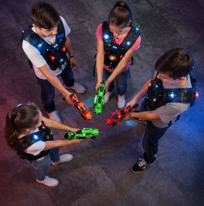 Interactive Infrared Laser Tag Set - Battle Game with Electronic Blasters for Kids Group Play and Family Fun