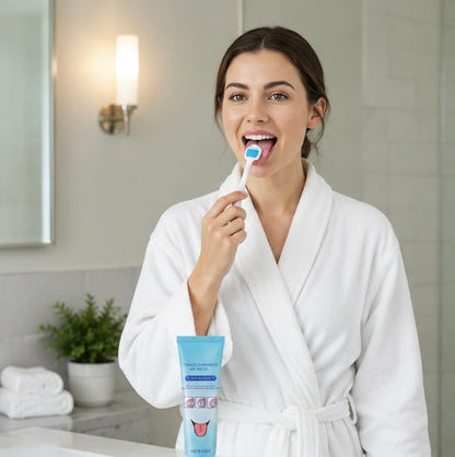 Tongue Scraper and Brush Kit - Oral Hygiene Cleaning Tool for Fresh Breath, Tongue Care and Daily Dental Health