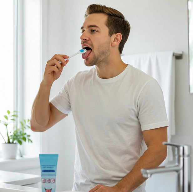 Tongue Scraper and Brush Kit - Oral Hygiene Cleaning Tool for Fresh Breath, Tongue Care and Daily Dental Health