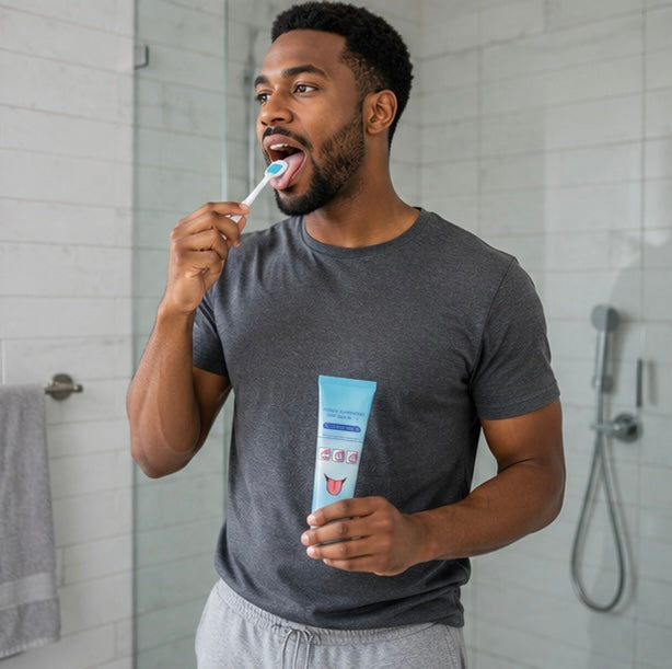 Tongue Scraper and Brush Kit - Oral Hygiene Cleaning Tool for Fresh Breath, Tongue Care and Daily Dental Health