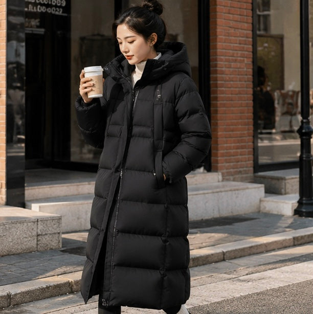 Semir Long Down Jacket - Waterproof Hooded Winter Coat for Women with Loose Fit Design, Warm Fashion Outerwear for 2025