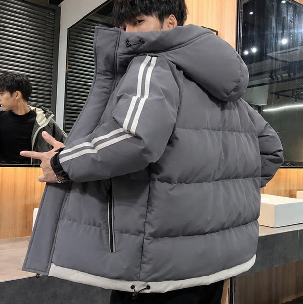Men's Quilted Winter Jacket - Heavyweight Windproof Padded Coat for Skiing, Outdoor Wear and Cold Weather