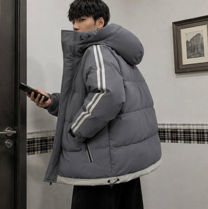 Men's Quilted Winter Jacket - Heavyweight Windproof Padded Coat for Skiing, Outdoor Wear and Cold Weather