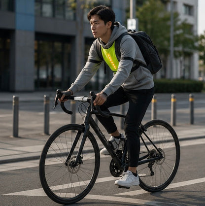 LED Reflective Cycling Vest – Safety Turn Signal Backpack Vest for Night Riding, Hiking and Outdoor Visibility
