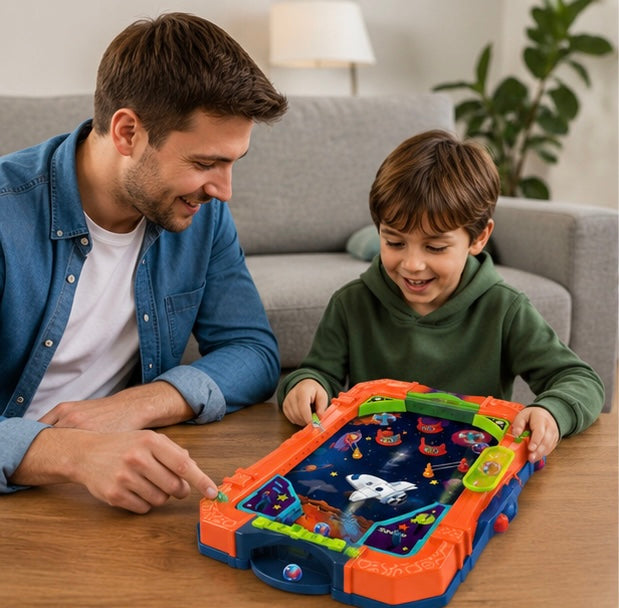 Pinball Soccer Board Game - Interactive Tabletop Marble Battle Game for Kids, Families and Party Entertainment