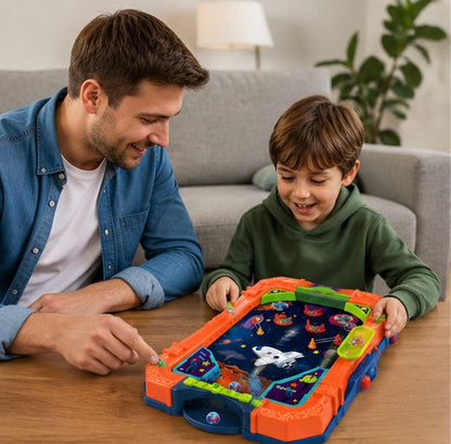 Pinball Soccer Board Game - Interactive Tabletop Marble Battle Game for Kids, Families and Party Entertainment